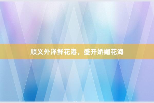 顺义外洋鲜花港，盛开娇媚花海